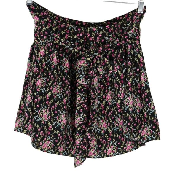 Vtg 90s Y2k Mini Skirt Floral Print by Spring Street Flouncy Belted Skater Ditzy - Picture 5 of 10